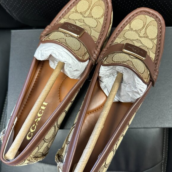 NIB! Coach Women's 8B Mona Driver In Signature Jacquard Saddle/Walnut  CC639 - Picture 7 of 10